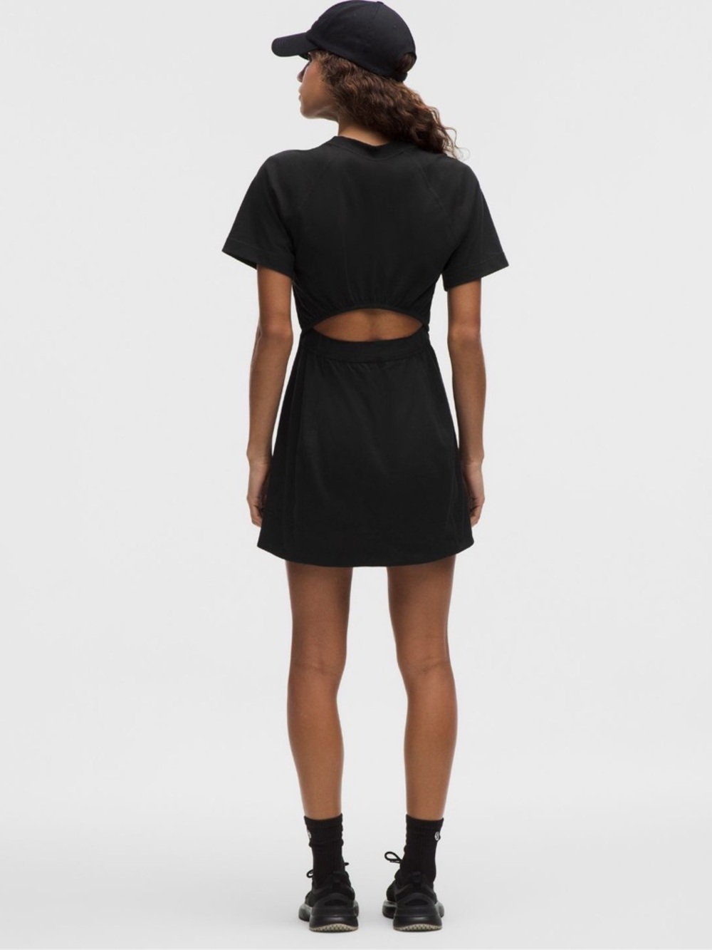 lululemon athletica Cotton Jersey Open-Back Mini Dress, Black, XL - Picture 4 of 9